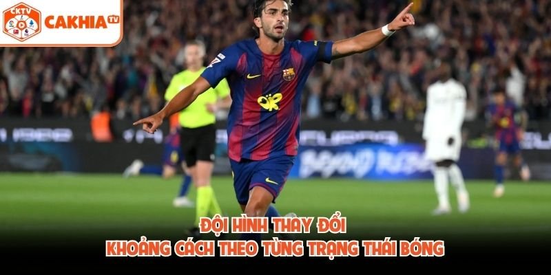 Đội hình thay đổi khoảng cách theo từng trạng thái bóng